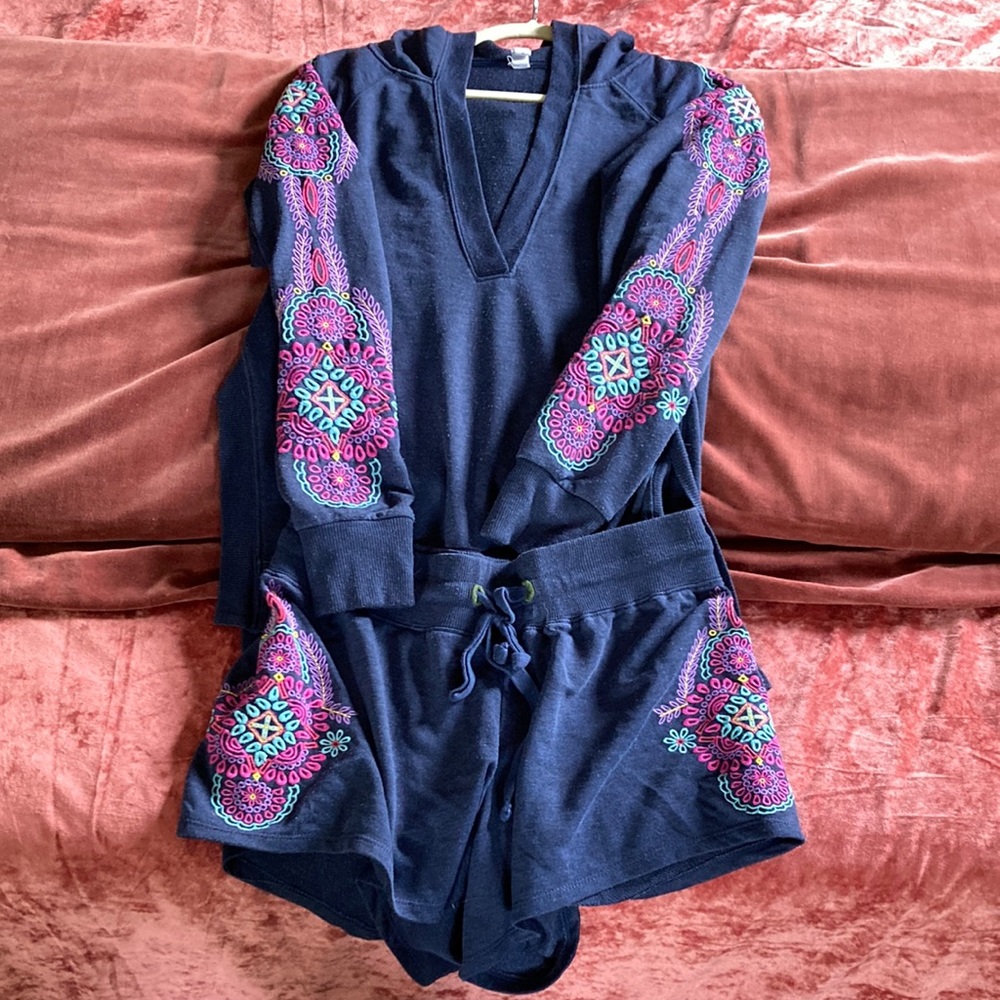 Daily practice sweatshirt and short set from Anthropologie